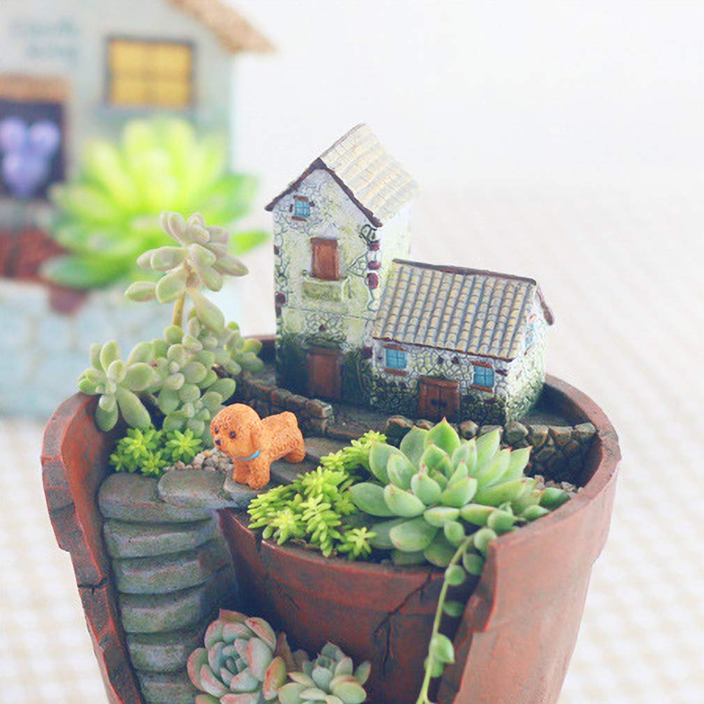 Vaso da fiori per piante da giardino delle fate, per interni ed esterni, per piante grasse e cactus