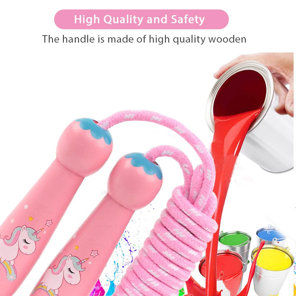 Corda Per Saltare Regolabile Bambini 2.6m - Cotone Con Manico In Legno, Per Ragazzi Dai 6 Anni - Foto 7