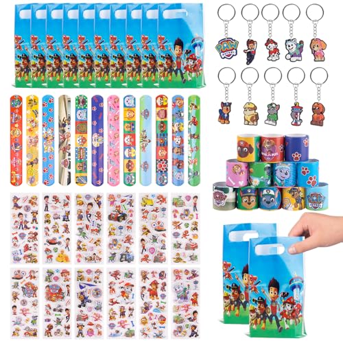 AnnuzoQ 44-teiliges Geburtstags-Party-Set Enthält 10 Geschenktüten 10 dreidimensionale Sticker 10 Schlüsselanhänger 12 Klatscharmbänder Farbenfrohes Geschenk für Geburtstage