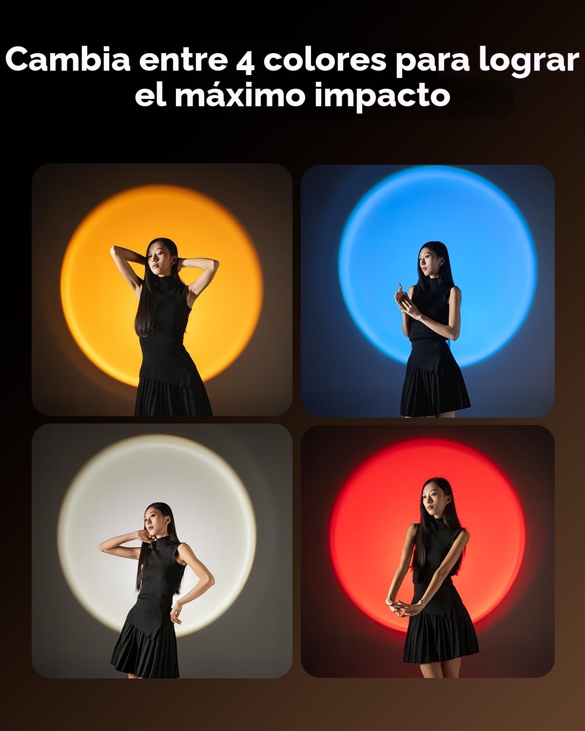 SMALLRIG Linterna de Fotografía LED RGB, Luz Ambiental Estampada de Aleación de Aluminio de 7500mAh, Luz de Relleno de 4 Colores con 20 Filtros de Luz Estampada, RF10C - 4634