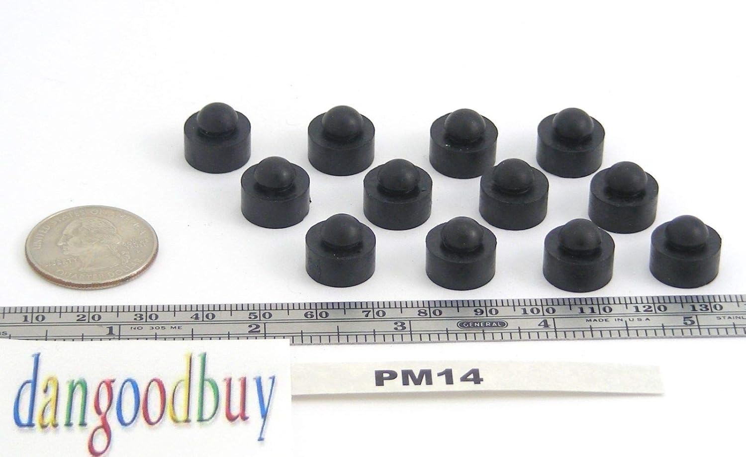 8 Hard Rubber Pushin stem Bumpers “Rubber Feet” 1/2'' Diameter, Fits 1