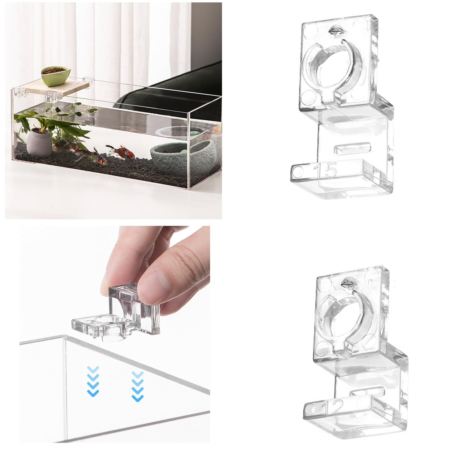 Lot de 10 supports de couvercle d'aquarium pour divers aquariums