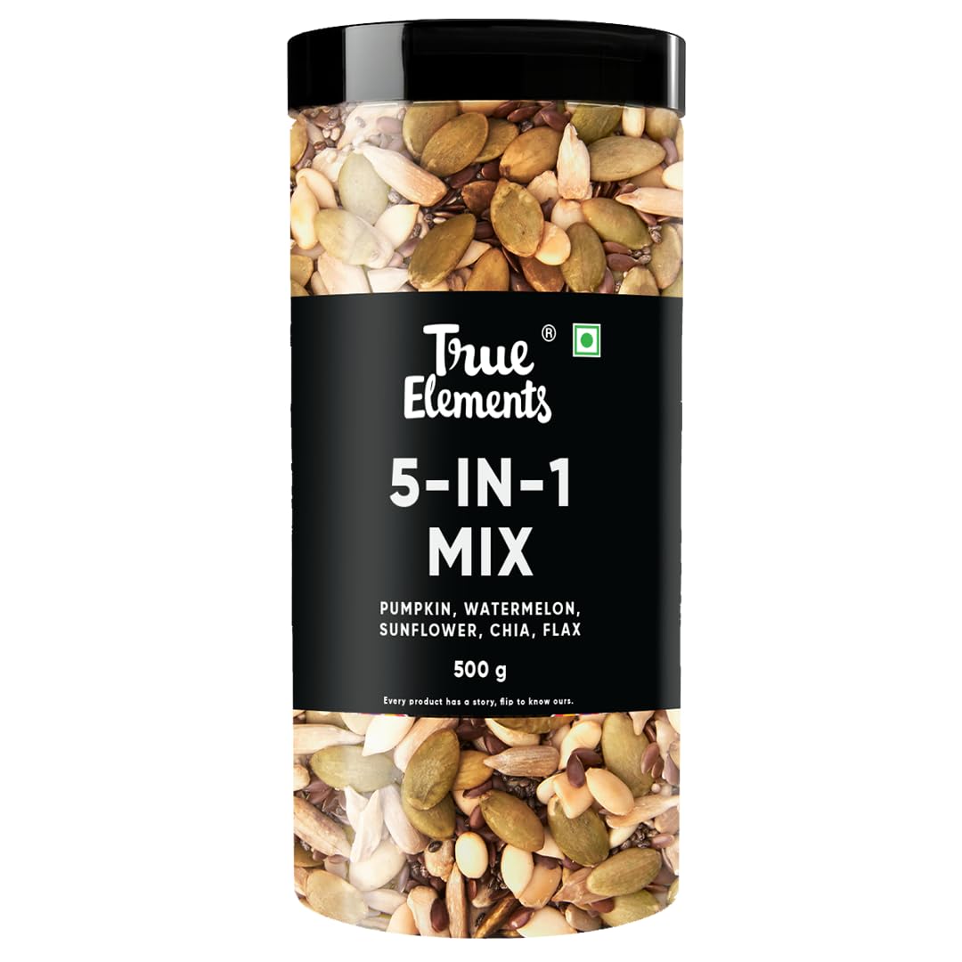 Mixed Seeds - 5 in 1 Seeds Mix 500gm by True Elements | Mixed Seeds for Eating | Roasted Seeds | Diet Snacks | Healthy Seeds | Fiber RIch Seeds (B098K96F4W) Amazon Price History, Amazon Price Tracker
