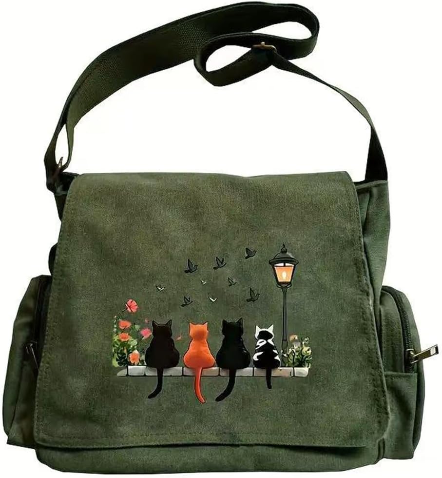 Personalized Pattern Messenger Bag Cute Canvas Crossbody Bags Women/Men Shoulder Ha...