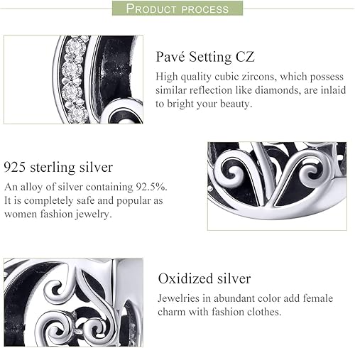 Miniatura 5 de Lorrifal Pulsera de plata esterlina 925 maciza con inicial A-Z Charm Pandora Europea Pulsera Collar Mujer Joyería Regalo