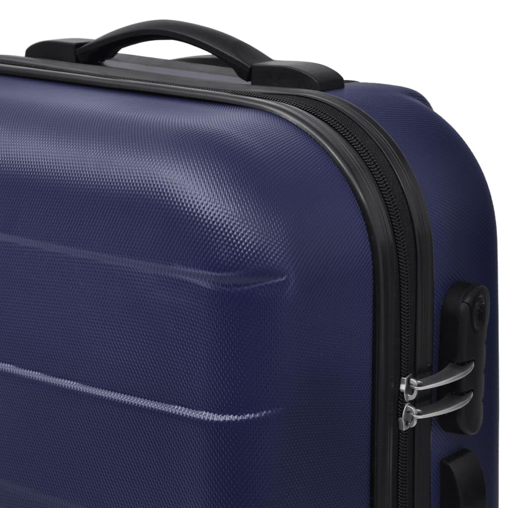 Set di 3 valigie rigide, 45,5 / 55 / 66 cm, in ABS, con ruote, serrature di sicurezza e ruote a 360 gradi, per un viaggio confortevole, Blu, 45,5 x 30 x 20 cm (L x B x H), moderno