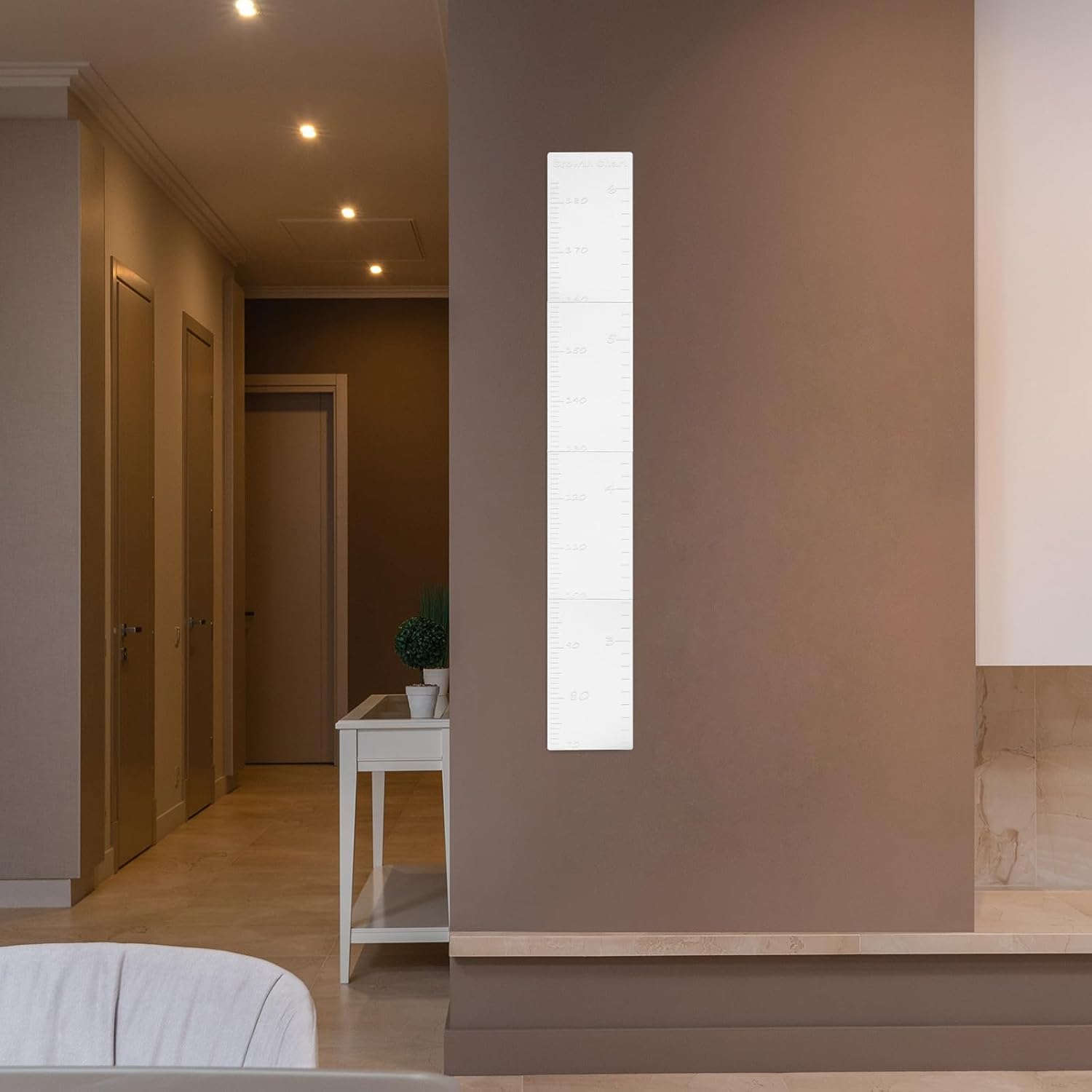 Acrylic Mirror Wall Sticker Height Chart with Adhesive Reflective Design for Home Decor, Silver Color, Sleek and Modern Style, for Interior Styles and Growth Measurement