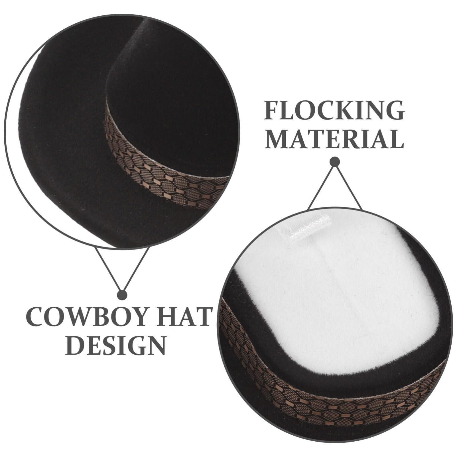 Portagioie Vintage A Forma Di Cappello Da Cowboy | Scatolina Floccata Per Anelli E Orecchini - Idea Regalo Western - 4