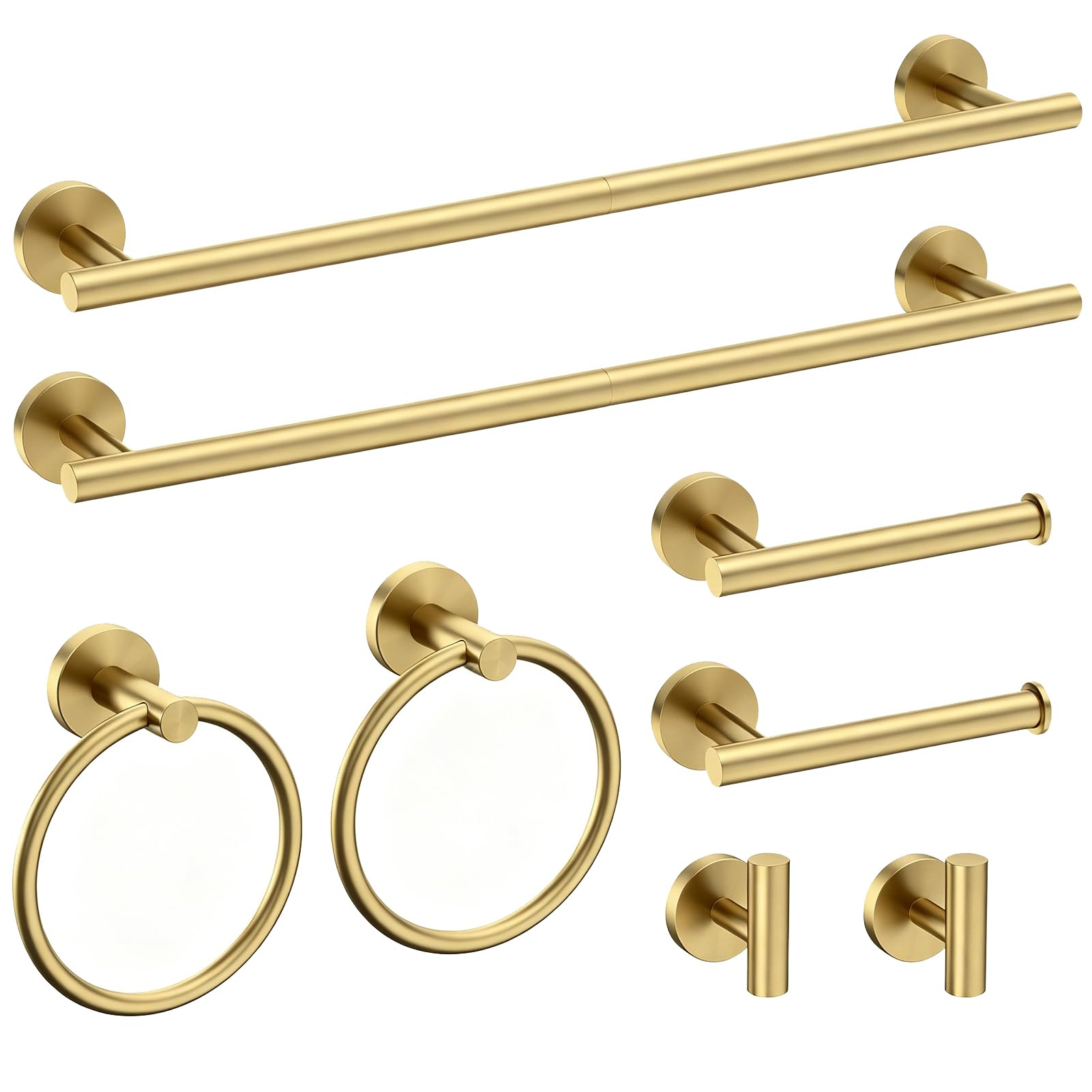 USHOWER Matte Black Bathroom Hardware Set - 8 Piece -16