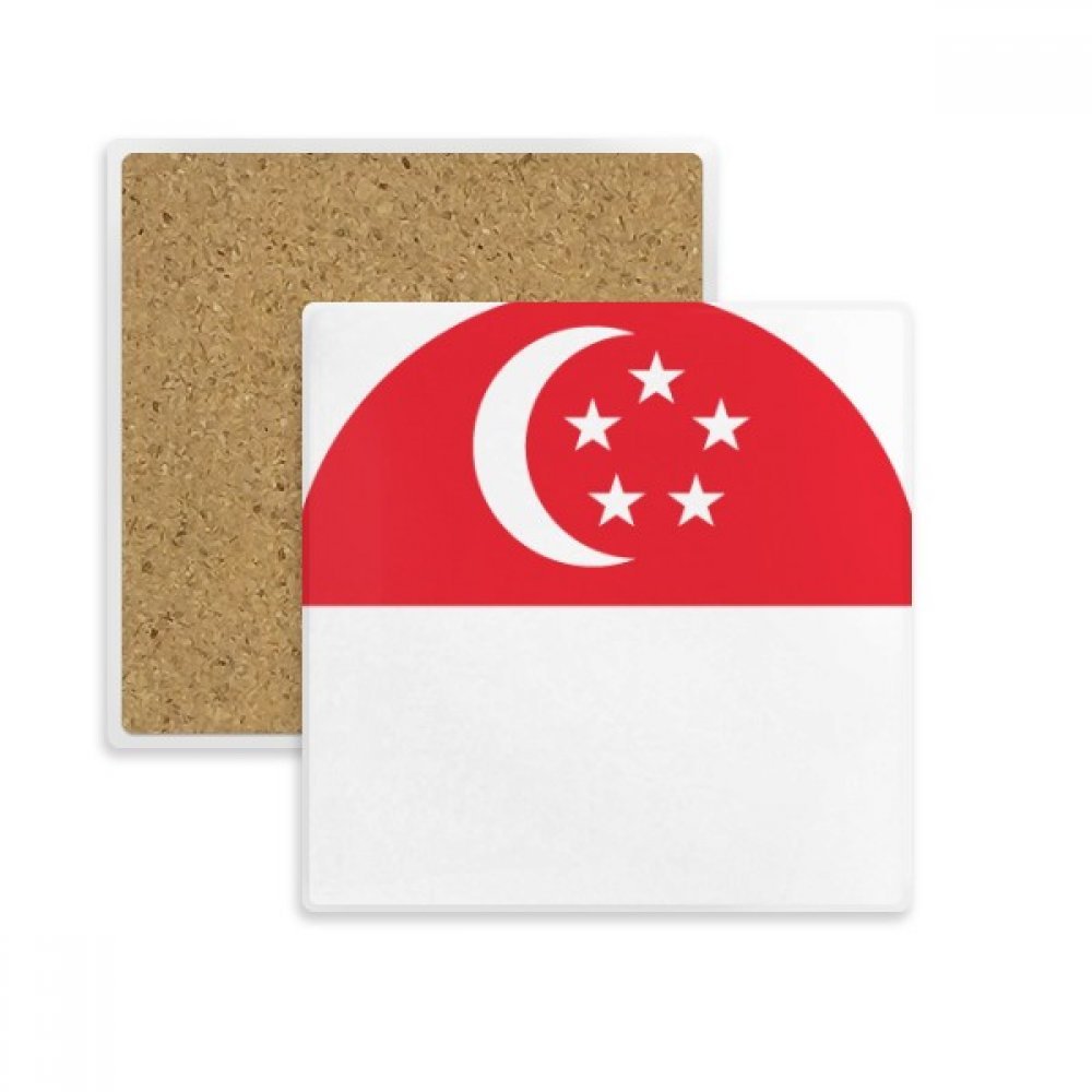 Drapeau de Singapour dessous de verre absorbant pour sublimer vos pauses café