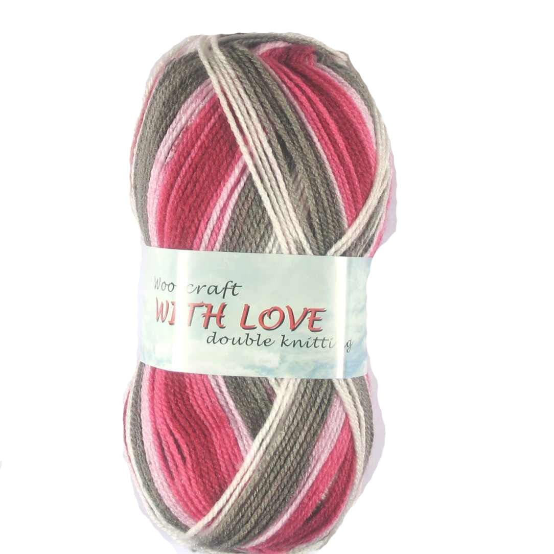 WoolCraft with Love DK Knitting & Crochet Yarn is a Soft, Self-Patterning Yarn. Available in a Selection of Variegated Colours, 100% Acrylic, 300 Metres, 100g Balls, Pack of 5, Cinnabar