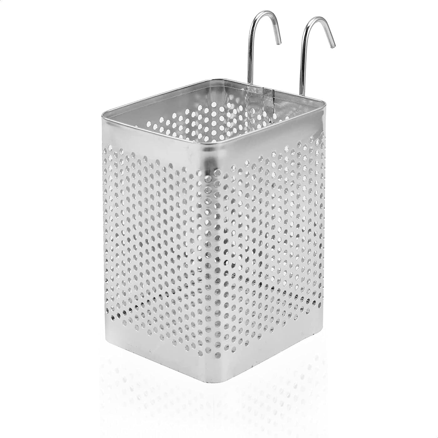 dishwasher chopstick basket  28734 x 28734 x 434 stainless steel utensil holder  rust-resistant perforated caddy with hooks for organizing chopsticks straws teaspoons and small kitchen tools
