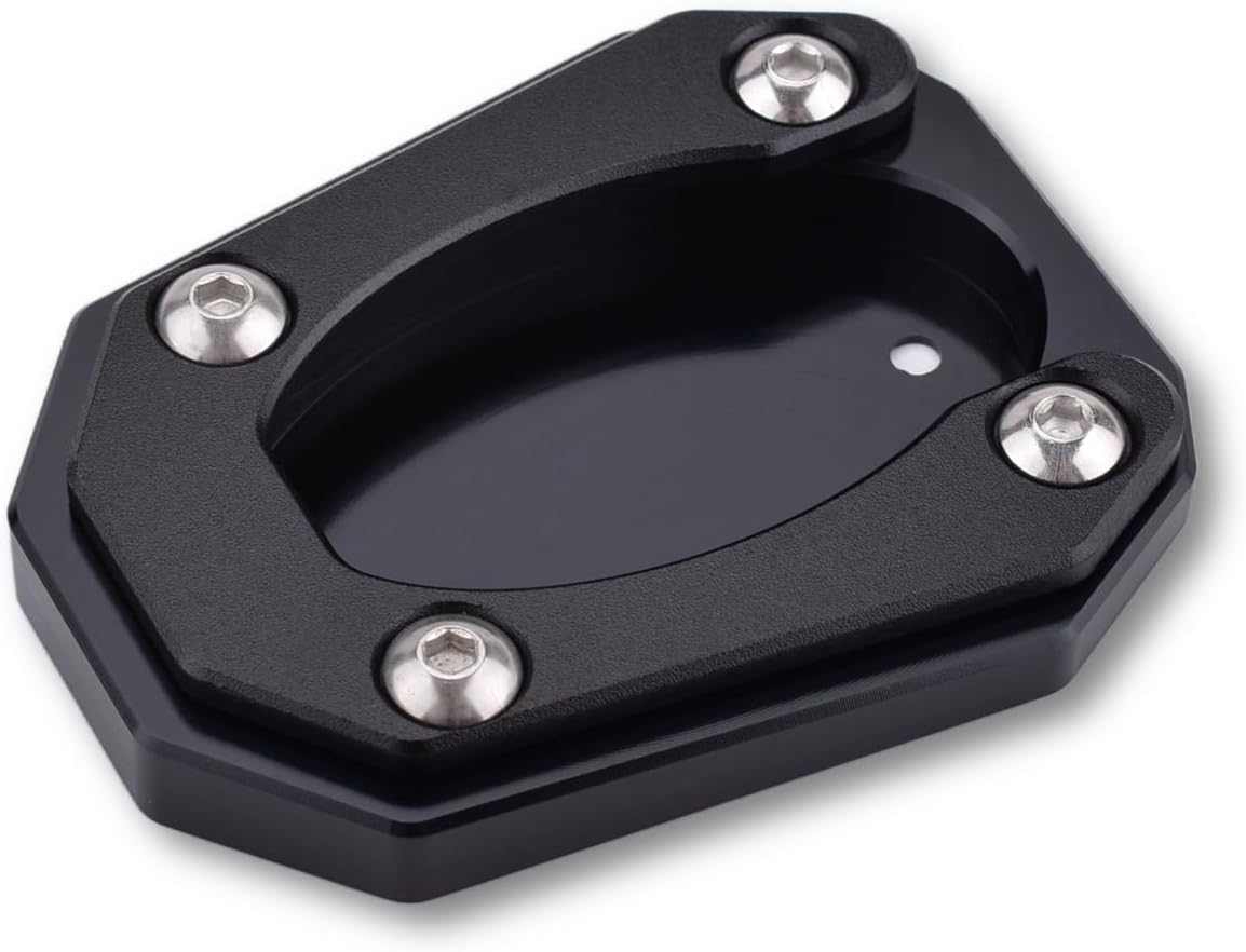 Motorcycle Kickstand Pad Side Stand Foot Extension Enlarger Plate Support (for Kawasaki Vehicle) Ninja ZX-4RR ZX-4R Z400 Ninja400 Z500 Ninja500 (Black)