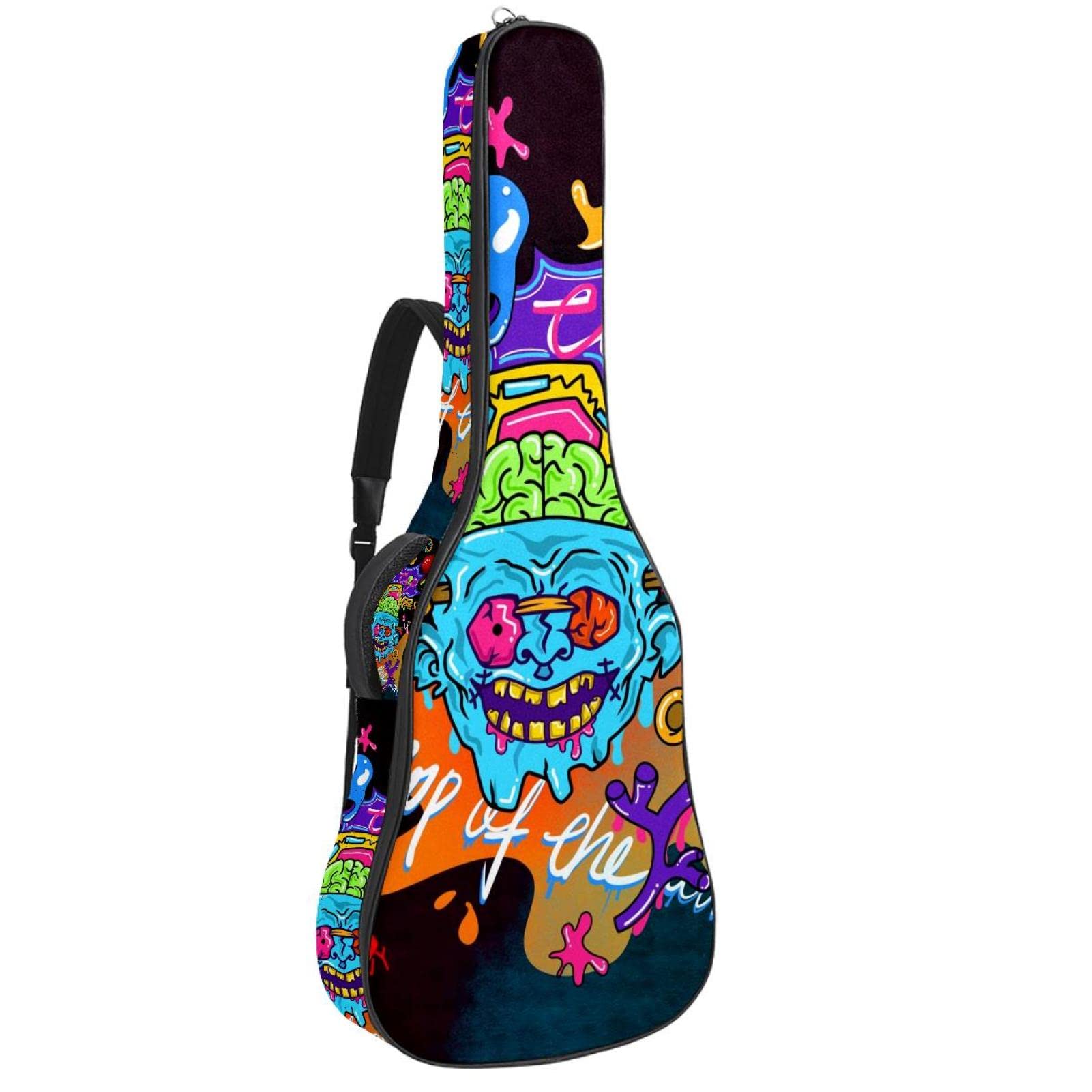 imobaby Guitar Gig Bag, Crazy Zombie Skeleton Acoustic Guitar Case, 0.39 Sponge Padding Fit 41 Inch 