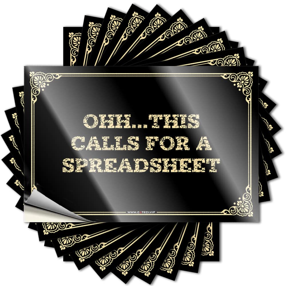 Ohh.This Calls for A Spreadsheet Affirmation Sticker | Front Door Decorations Waterproof Vinyl Fun Cars Removable Decal Peel Stick(12X18CM)