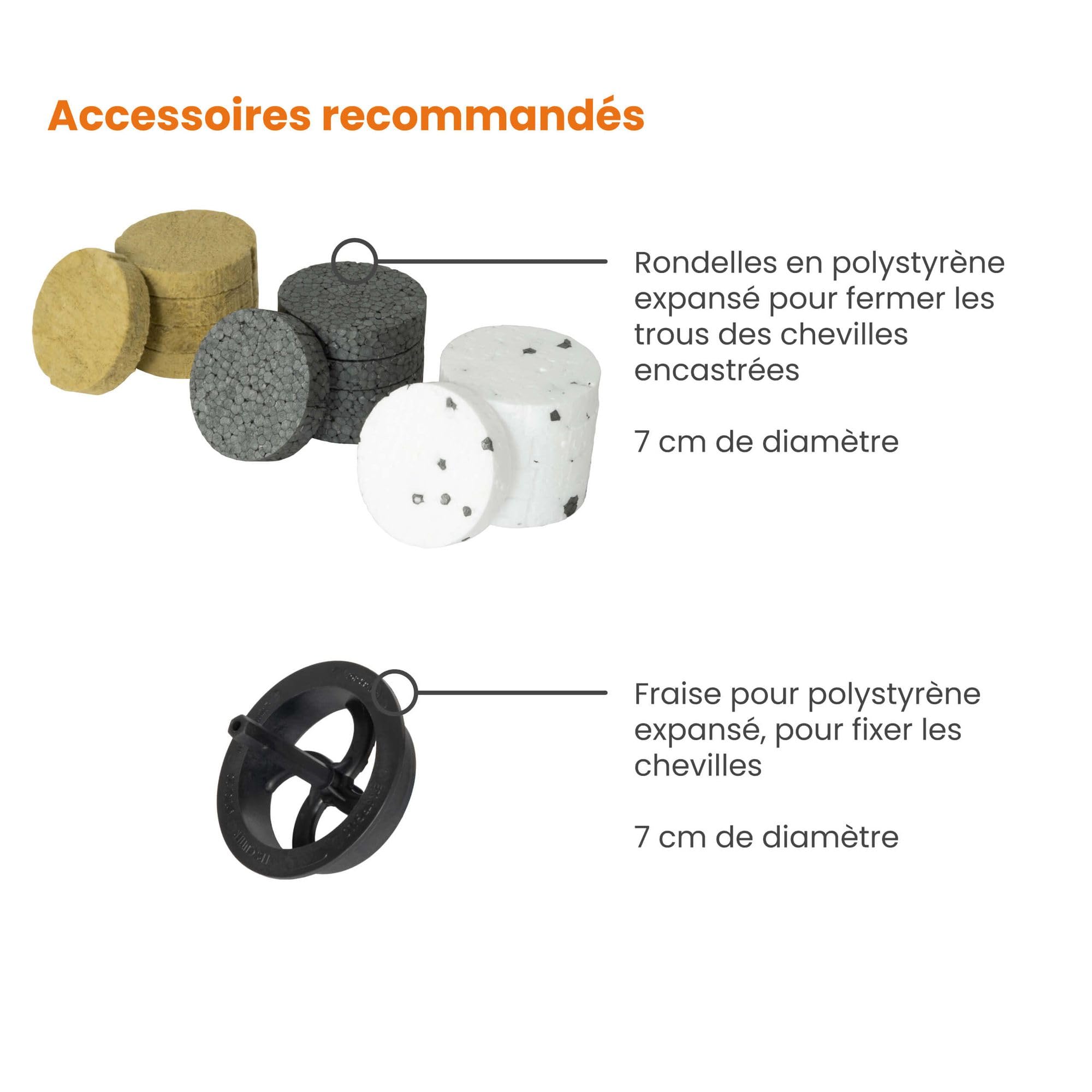 PROTEKTOR 200x Cheville isolation, clou acier Ø10 x 200mm plastique, acier