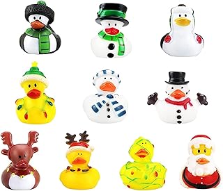 10 PCS Christmas Rubber Duck Holiday Rubber Duckies,Art Creativity Assorted Rubber Ducks,Christmas Holiday Rubber Ducky,Holiday Rubber Ducks Assortment,Rubber Ducky Cute Assorted Holiday Rubber Ducks