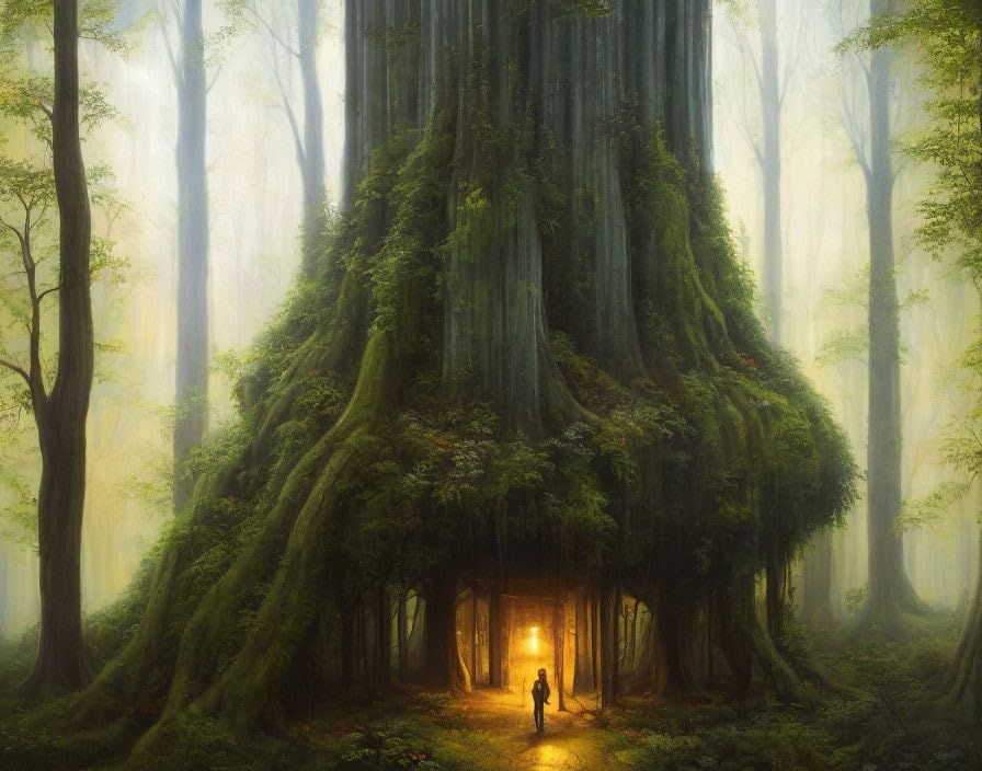 Toile de forêt SERENDIPITP 58x90 cm, impression d'art premium pour décoration d'intérieur épurée