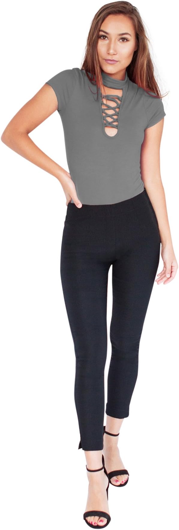 Bebop Womens Black, Medium, Fleece Lined Skinny Leg Side Waist Zipper Stretch Pants