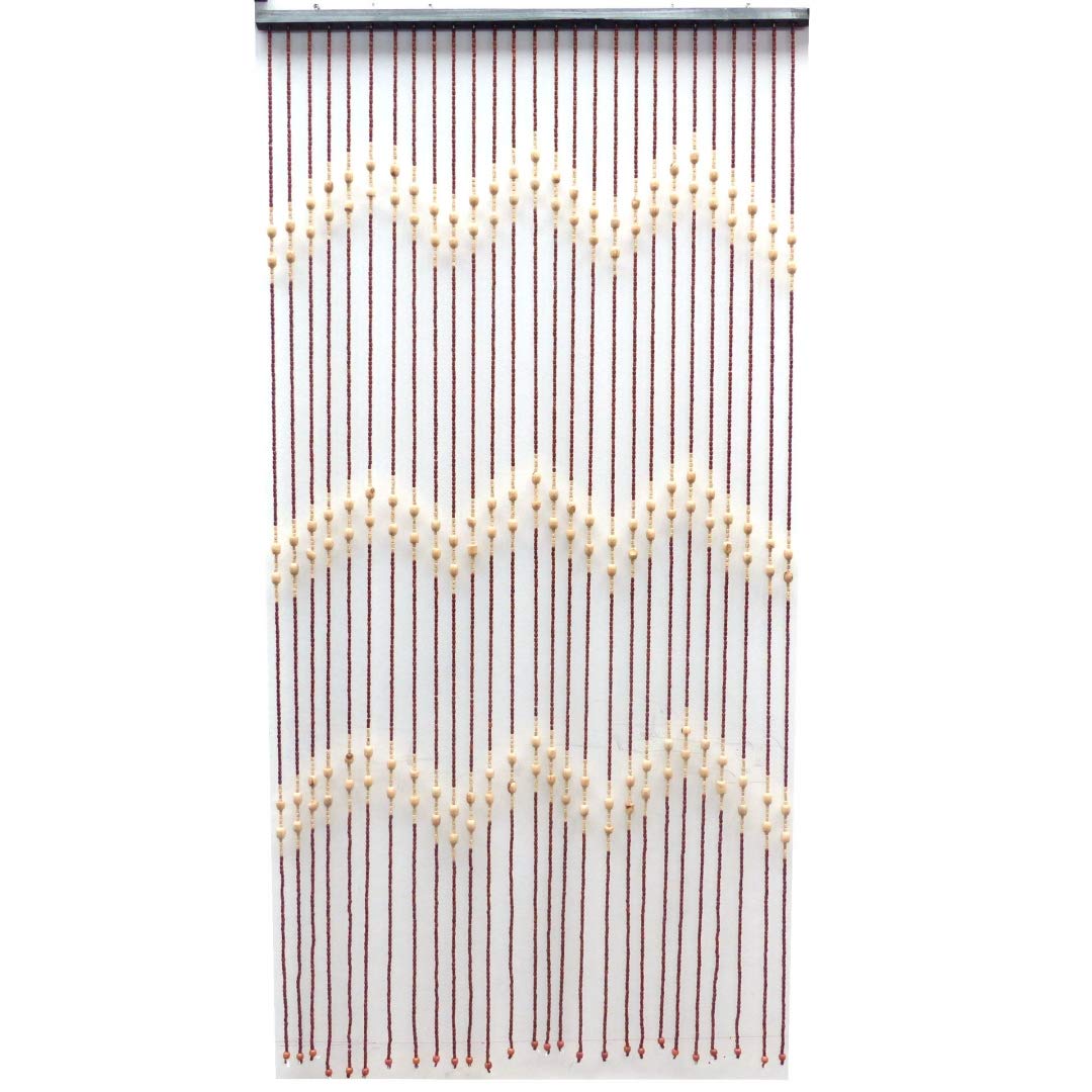 Amara-Global Brown Bamboo Wooden Bead Curtain, 90 X 180 Cm, Ideal For Garden, Room Divider