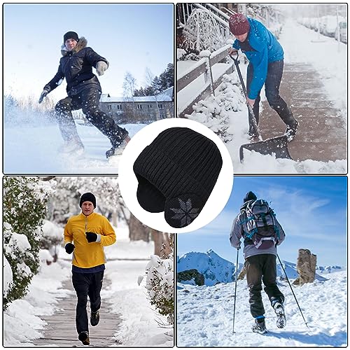 Pop Your Dream Gorro de malha de inverno com abas de orelha para homens e mulheres ao ar livre forra