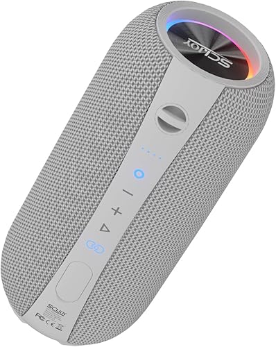 Altavoz Bluetooth portátil, altavoces estéreo ruidosos Bluetooth inalámbricos, altavoces de ducha impermeables IPX7 con graves profundos, luces de
