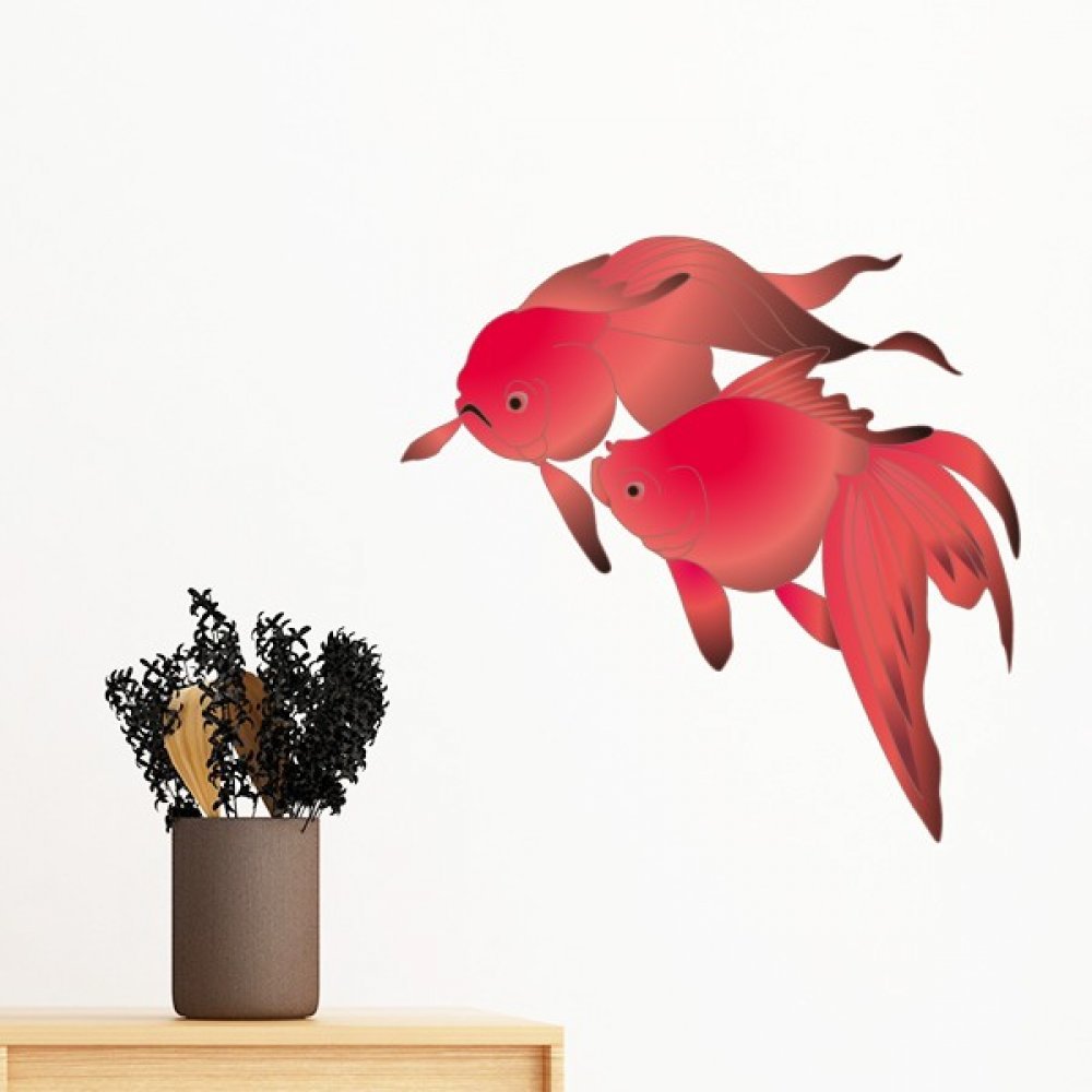 Sticker Poisson Peinture Japonaise Amovible 70cm - Rénovez votre Mur sans Abîmer la Peinture