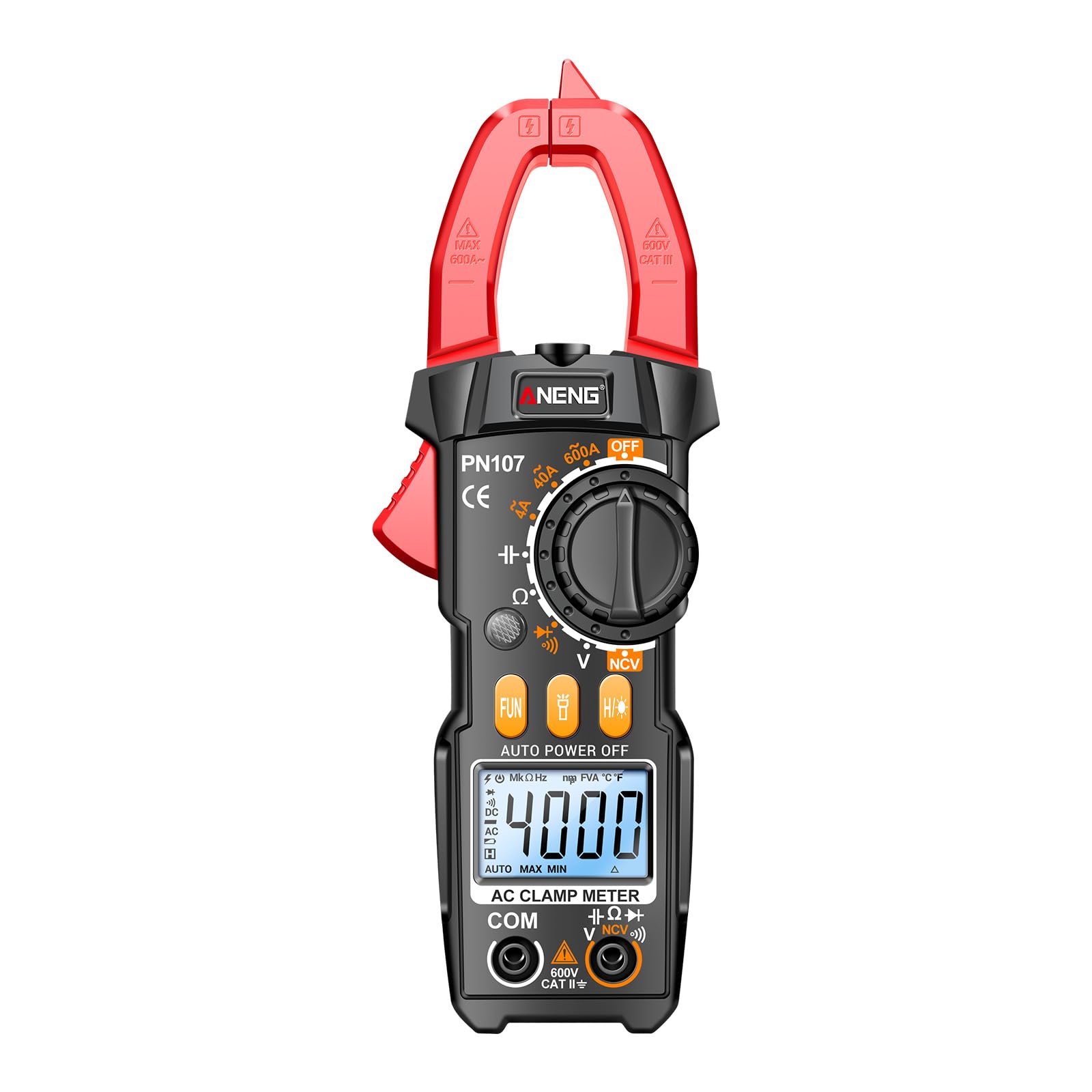 Digital Clamp Meter 6000 Counts T RMS multimeter Auto Ranging Voltmeter ampmeter with AC DC Current Voltage NCV Live Wire Inrush Diode Temperature Continuity