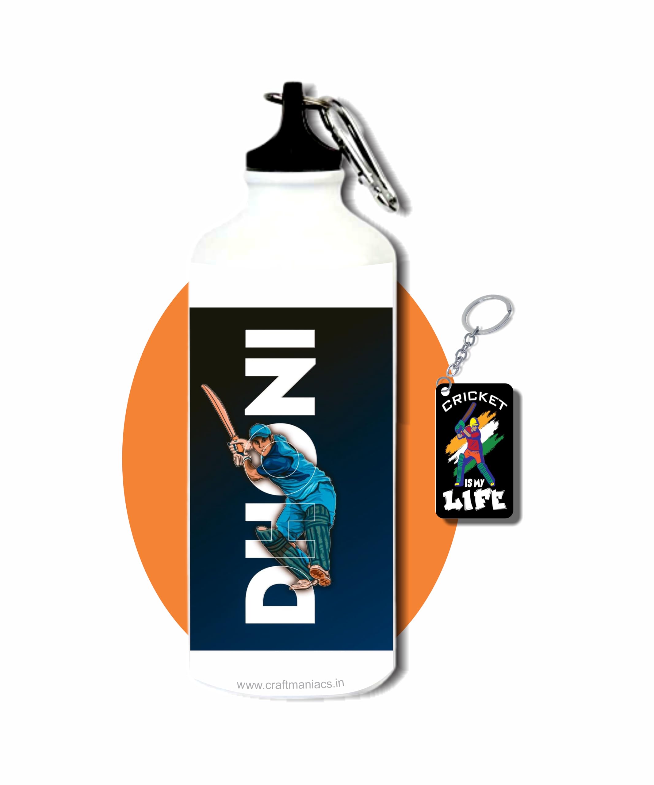 CRAFT MANIACS DHONI DHONI PRIDE OF INDIA 600 ML SIPPER BOTTLE & FREE WOODEN MDF KEYCHAIN BPA & LEAD FREE SIPPER BOTTLE FOR CRICKET ENTHUSIASTS-image-38