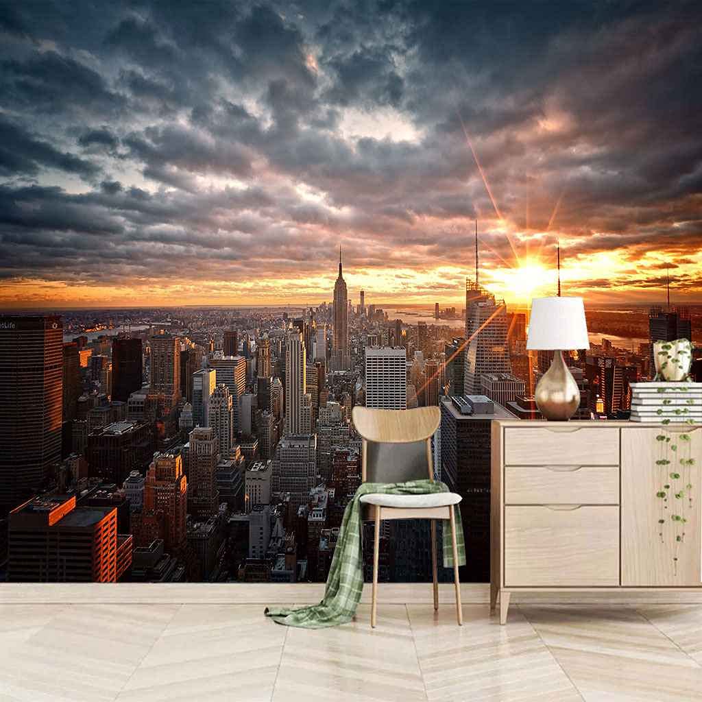 Papier peint toile 3D auto-adhesif lessivable grand format 400x280 cm pour fond TV