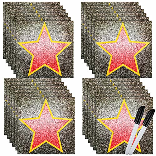 Gersoniel 50 Packs Movie Star Sticker Decorations Movie Night Party Decorations with Black Marker Red Carpet Theme Party Stickers Stars of Fame Decor Theater Graduation Birthday Supplies