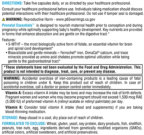 Xymogen Prenatal Essentials - Prenatal Vitamins + Mineral Support - Pre Natal Multivitamin With Bioactive Folate Methyl (5-Mthf) + Gentle Minerals To Promote Optimal Absorption (150 Capsules) #TOP2