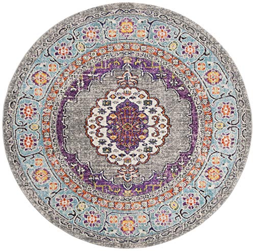 Tapete redondo SAFAVIEH 6'7" violeta/azul claro miniatura 3