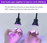 Vista 4 de YXO YUXINOU Accesorio negro con cuello de cisne y abrazadera para curado UV de uñas de gel UV, portátil, doble cabeza, luz negra UV de 5 V, entrada