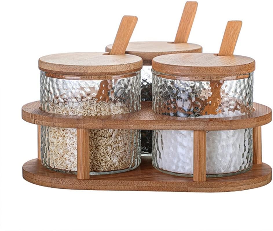 Seasoning Jar Sugar Bowl With Lid And Spoon Transparent Tube Salt Can