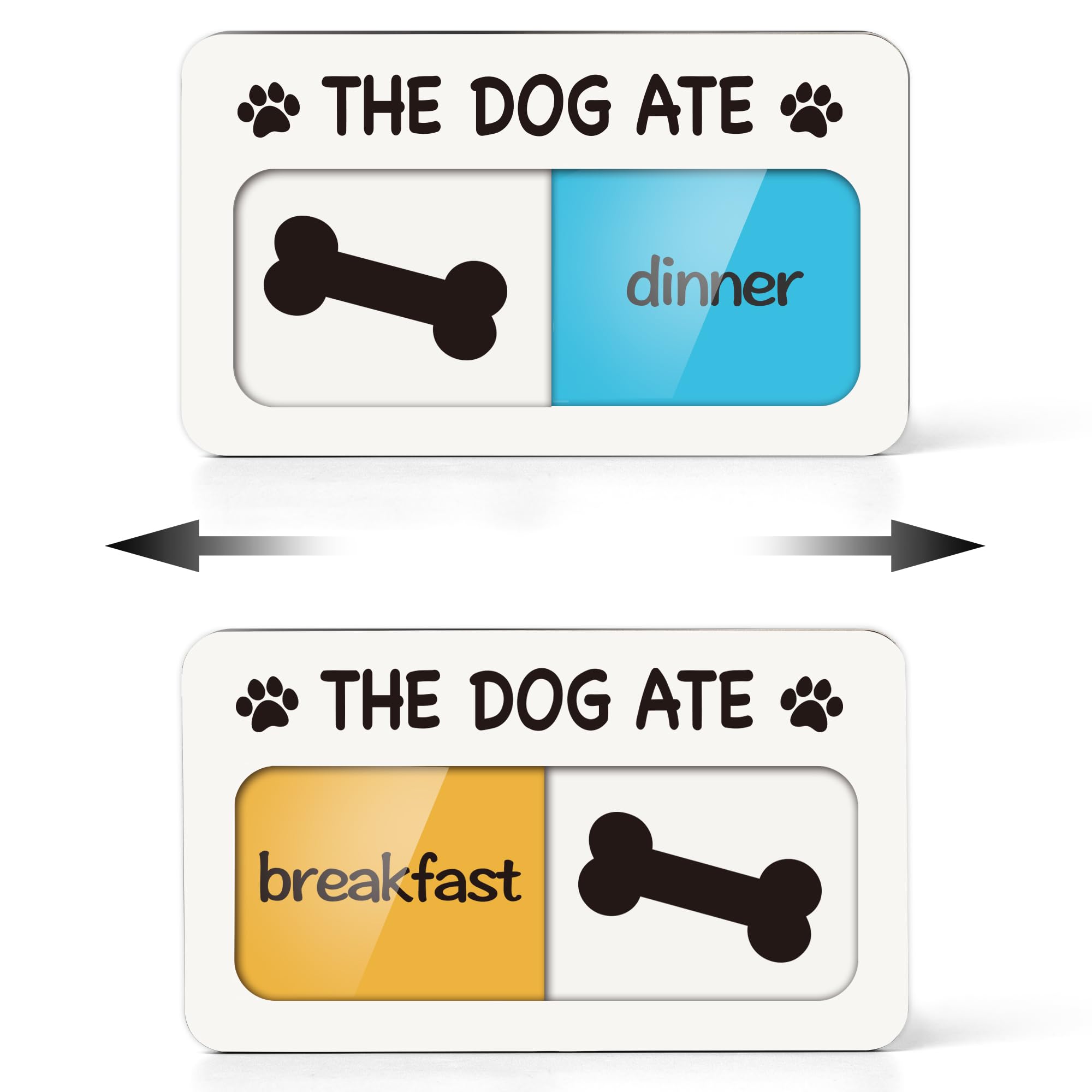 Dogs Feeding Reminder Supplies Pet Feeding Tracker with The Dog Ate Acrylic Dog Paw 2 Area Feed Sign