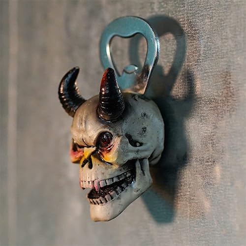 Miniatura 2 de 4 abridores de botellas con cabeza de calavera, abridor magnético de botellas de cerveza para nevera, barman en casa, restaurante, Halloween,