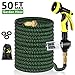 Produktbild Uverbon Gartenschlauch Ausziehbar 15M/ 50FT Wasserschlauch mit Massivem Messing Steckverbinder, Triple Latex Core 9-Pattern Sprühdüse, Starke und Flexible Schlauch für Garten, Rasen