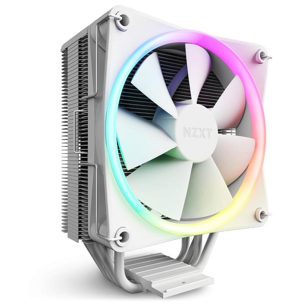 T120 RGB CPU Air Cooler - RC-TR120-W1 - Conductive Copper Pipes - Fluid Dynamic Bearings - AMD and Intel Compatibility - White