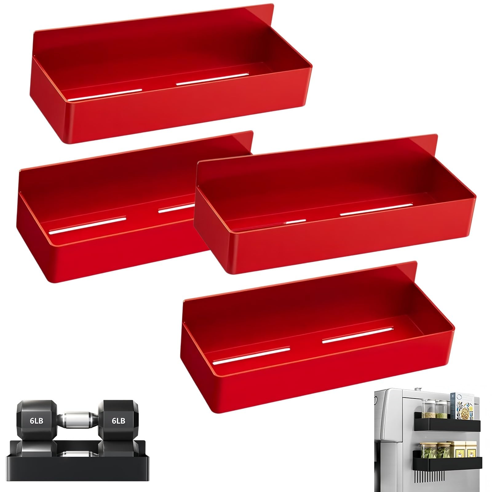 HOPASRISEE Strong Magnetic Refrigerator Shelf for Kitchen Organization