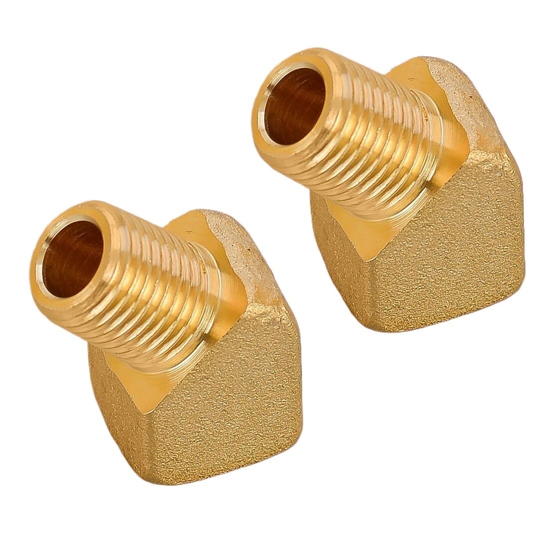 2Pcs 45 Degree Elbow Hose Tube Pipe Fitting 1/4" NPT Male to Female Thread Connector