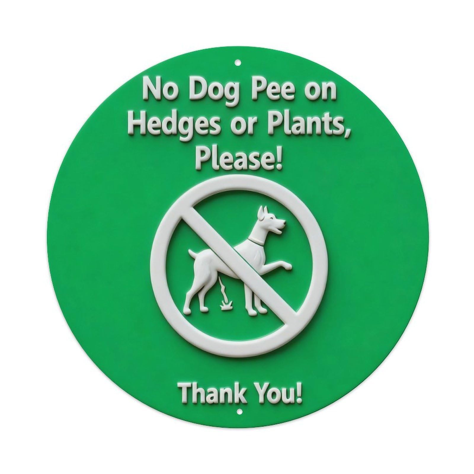 No Dog Pee On Hedges Round Metal Tin Sign Vintage Wall Decor, Bar Garage Cafe Kitchen Home Wall Art Poster 8x8inches