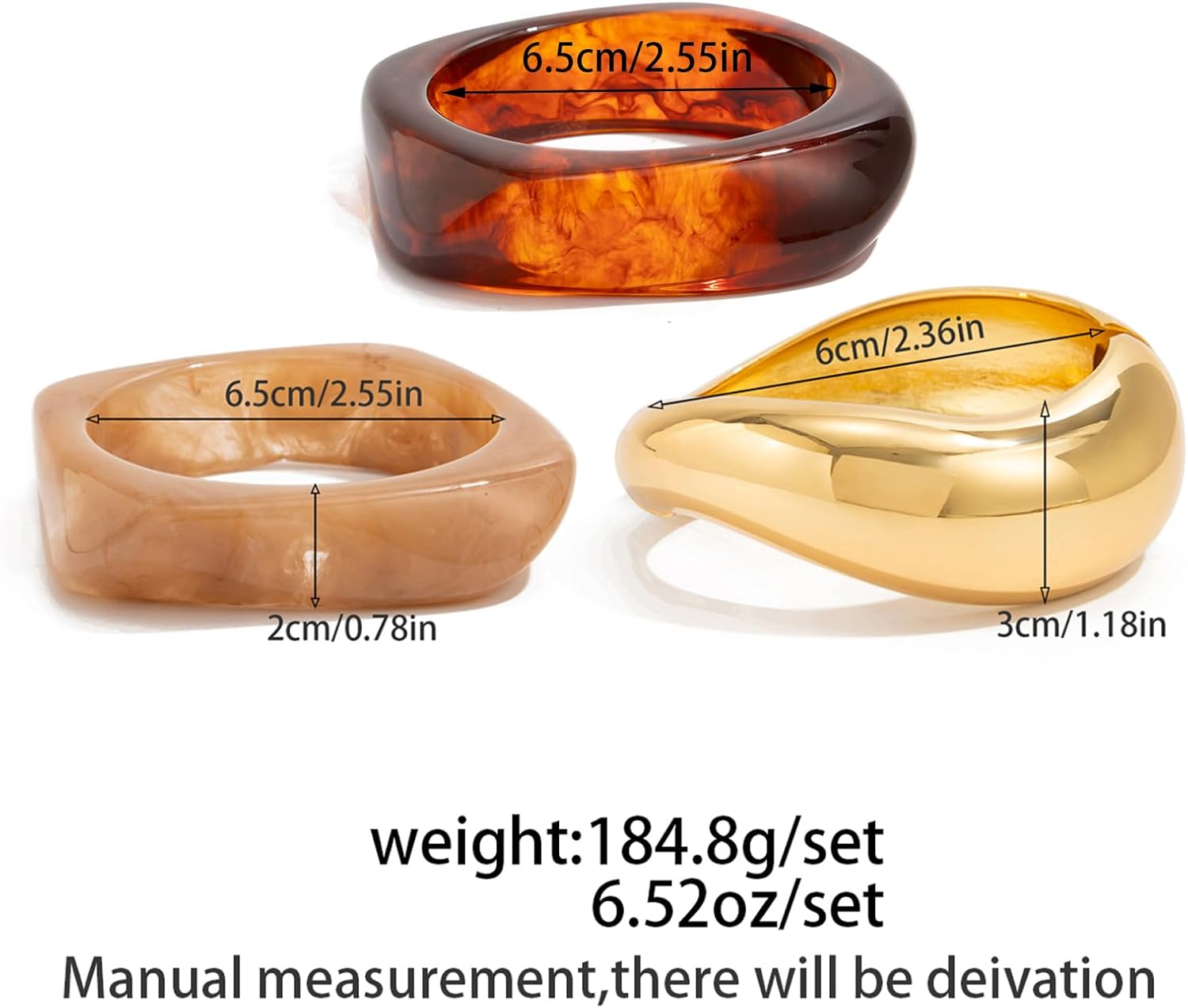 Ingemark Chunky Acrylic Bangles Bracelets for Women Gold Wide Cuff Minimalist Jewelry Statement Colorful Resin Bangles for Party - Image 5