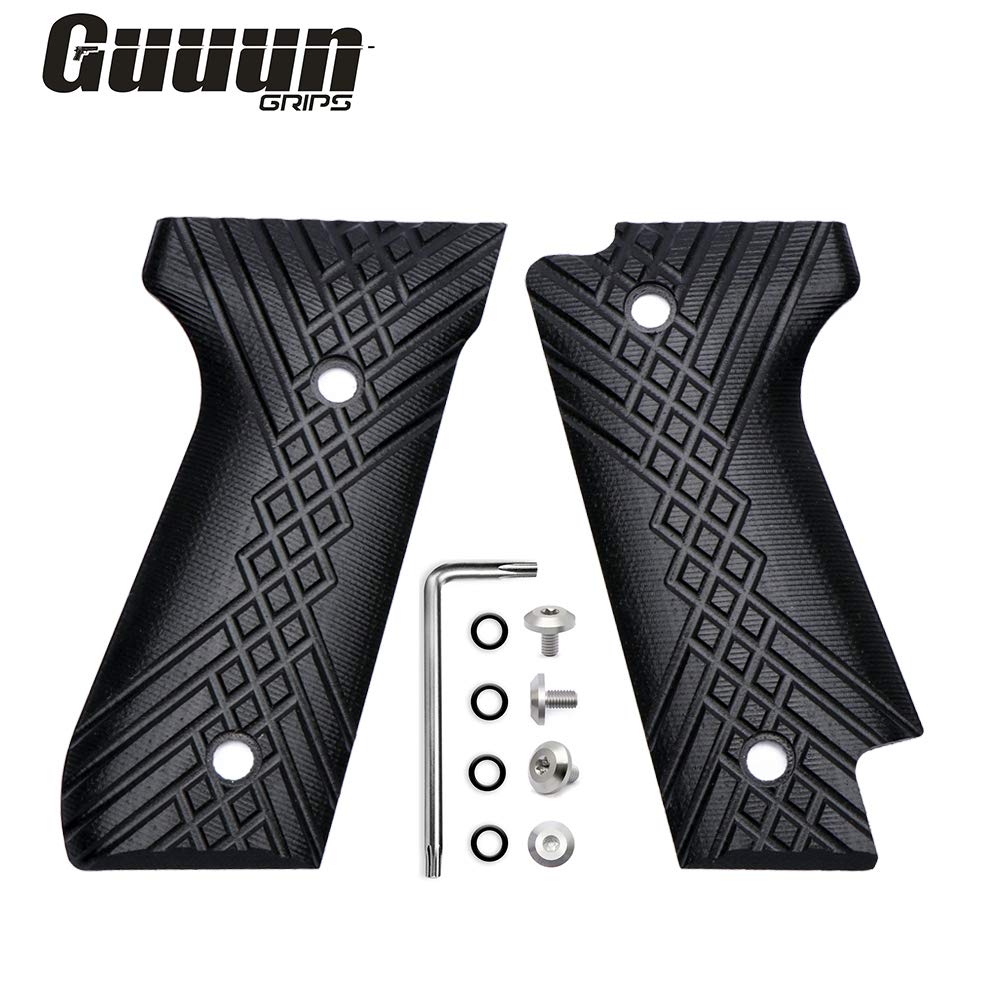 Guuun G10 Grips for Beretta 92S, Crosshatch Texture - Black