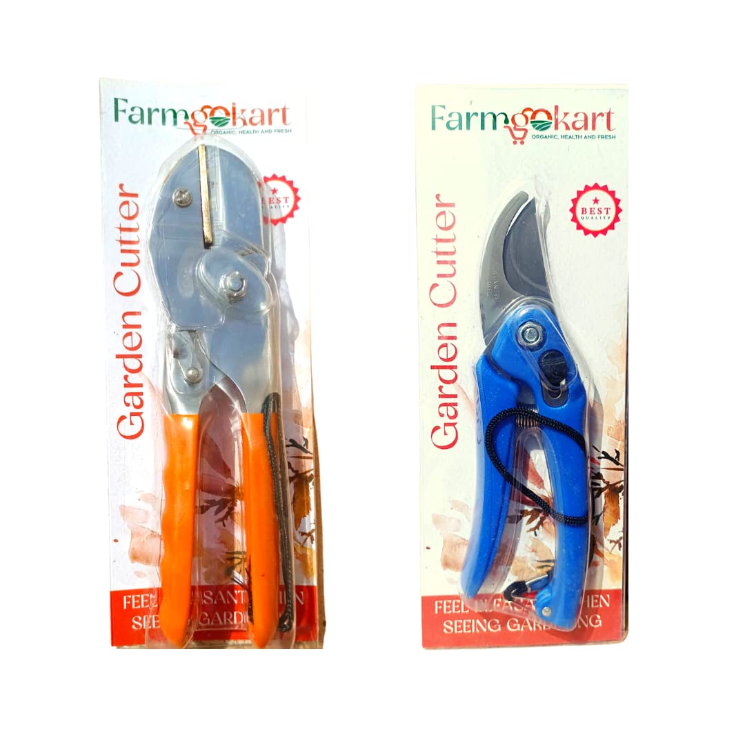 Farmgokart | Double Roll Cut Seccateur ( Orange Plant Cutter ) and Prunning Secateurs ( Multicolour Plant Pruner Cutter ) |Home & Terrace Premium Garden Tool Set of 2 pcs | (B09LSX5WVQ) Amazon Price History, Amazon Price Tracker
