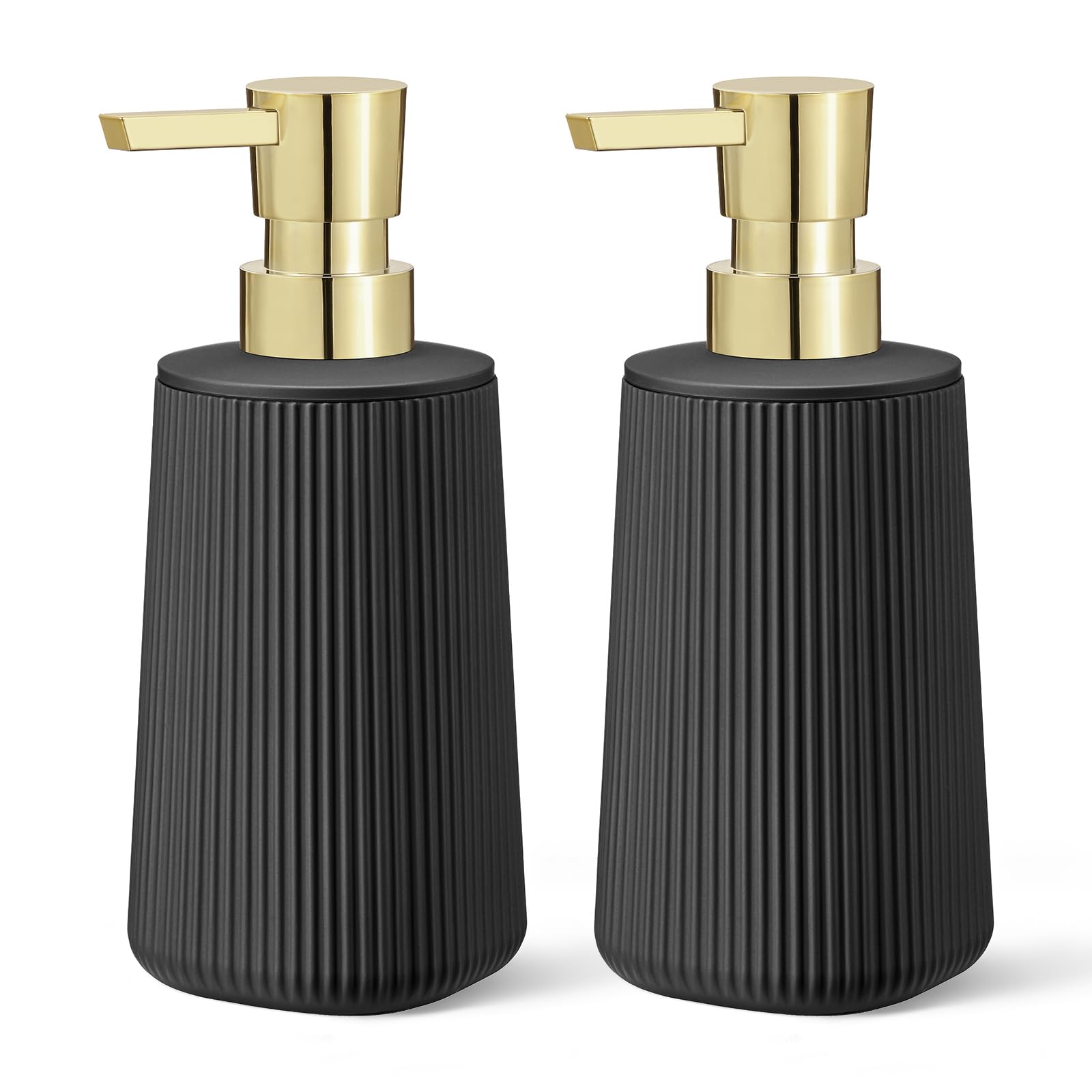 Black and Gold 2 Pack Hand Soap Dispensers Set
