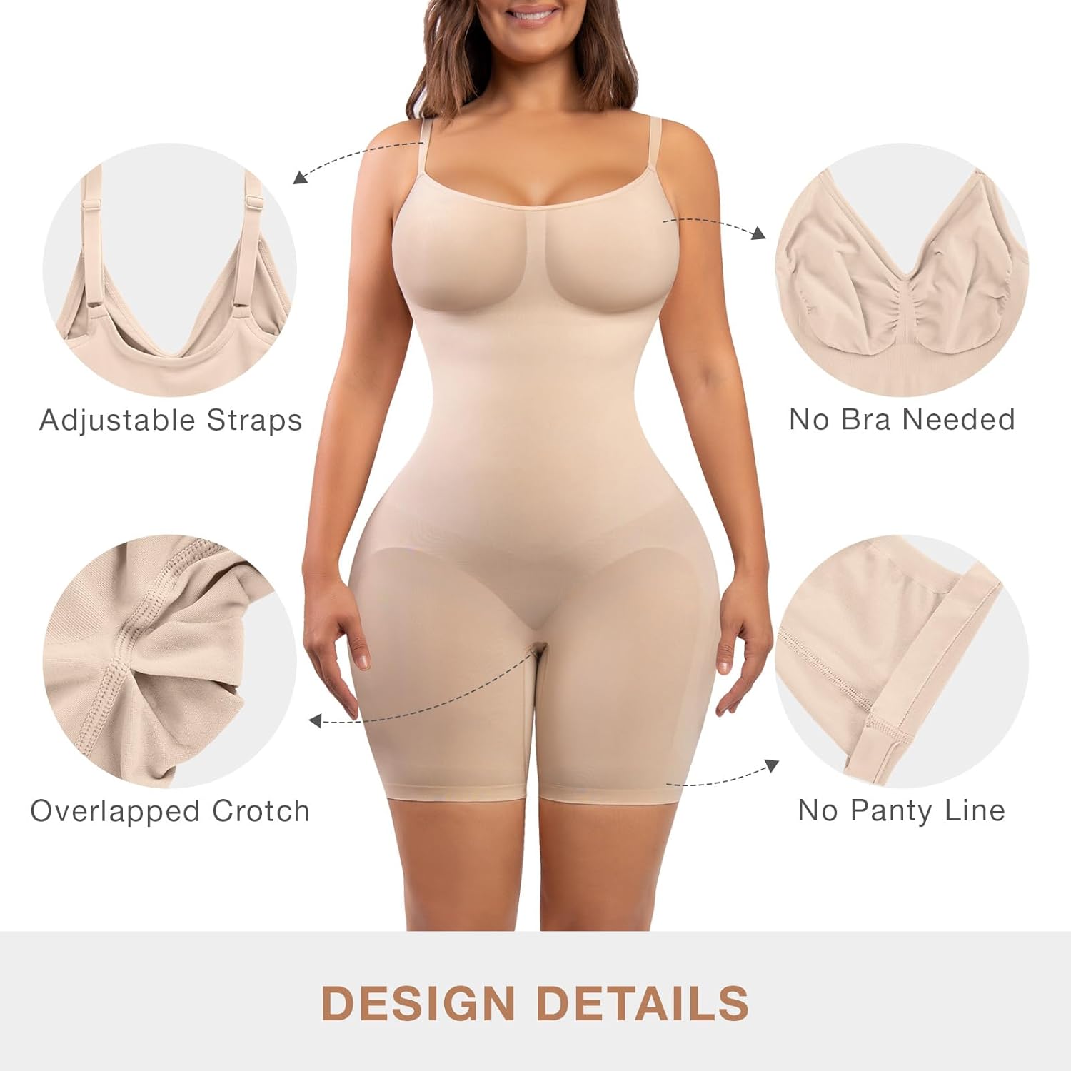 Lover-Beauty Full Body Shapewear for Women Tummy Control Seamless Body Shaper Shaping Bodysuit Shorts - Image 5