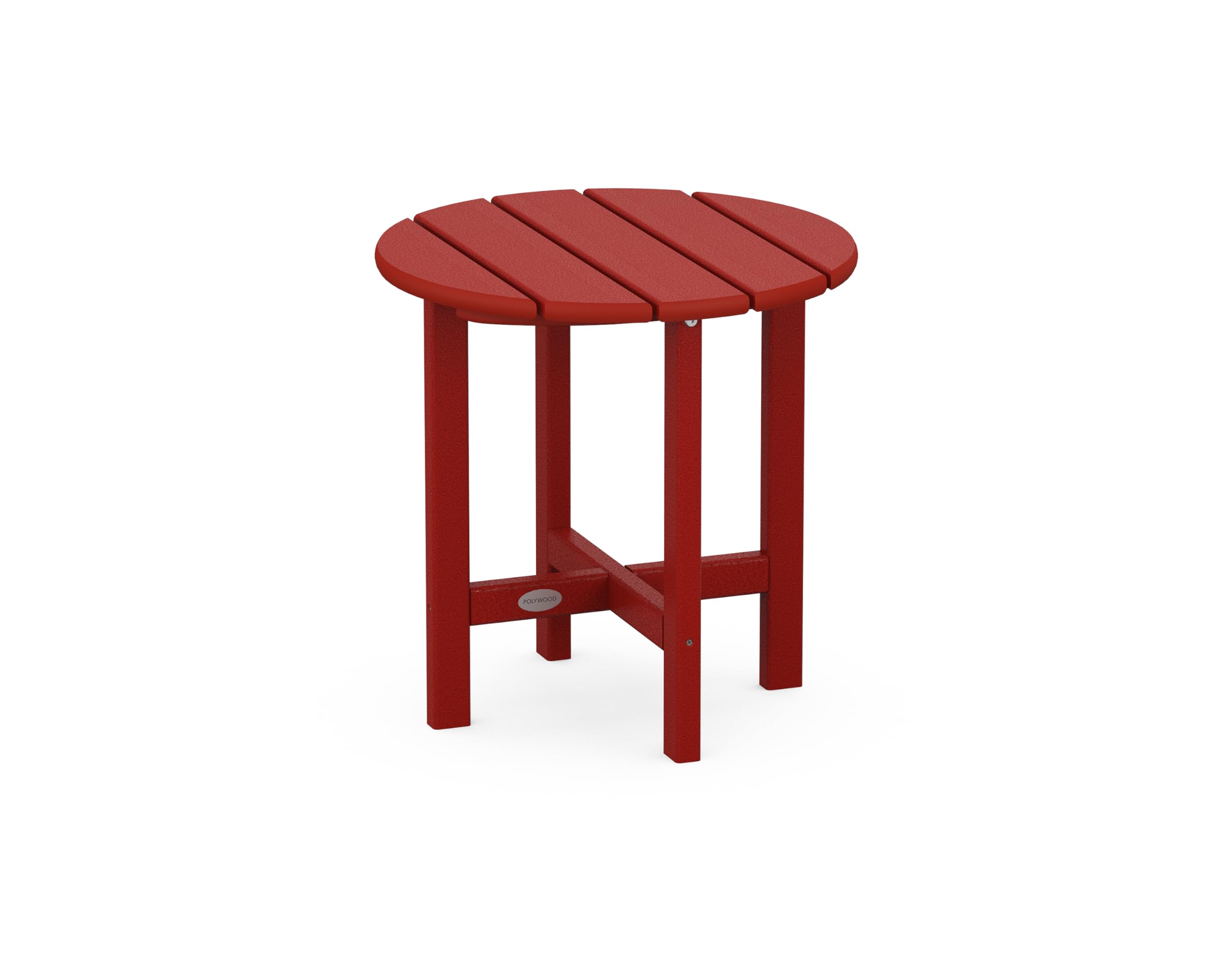POLYWOOD Round 18" Side Table in Crimson Red