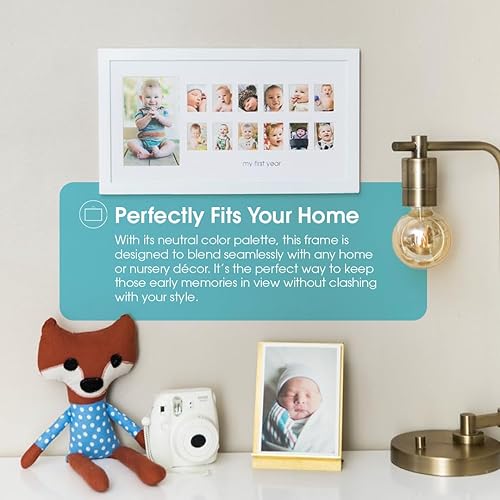 Miniatura 3 de Álbum de fotos de recuerdo Mi primer año Pearhead mensual marco de fotos color blanco Blanco