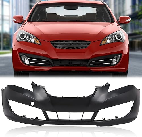 PIT66 Cubierta de parachoques delantero Fascia compatible con Hyundai Genesis Coupe 2010-2012 imprimado HY1000180, 615343714813
